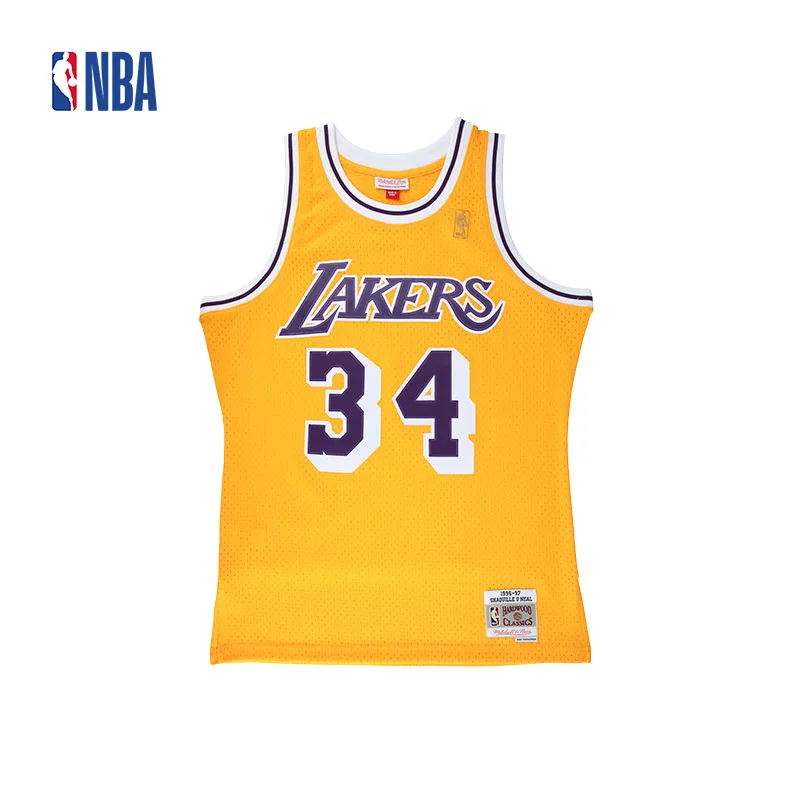 Mens Jerseys Los Angeles Lakers #34 Shaquille ONeal Breathable Fabric Breathable Wear Resistant Vintage Basketball Jerseys Vest T-Shirt,S 165~170CM/50~65KG 