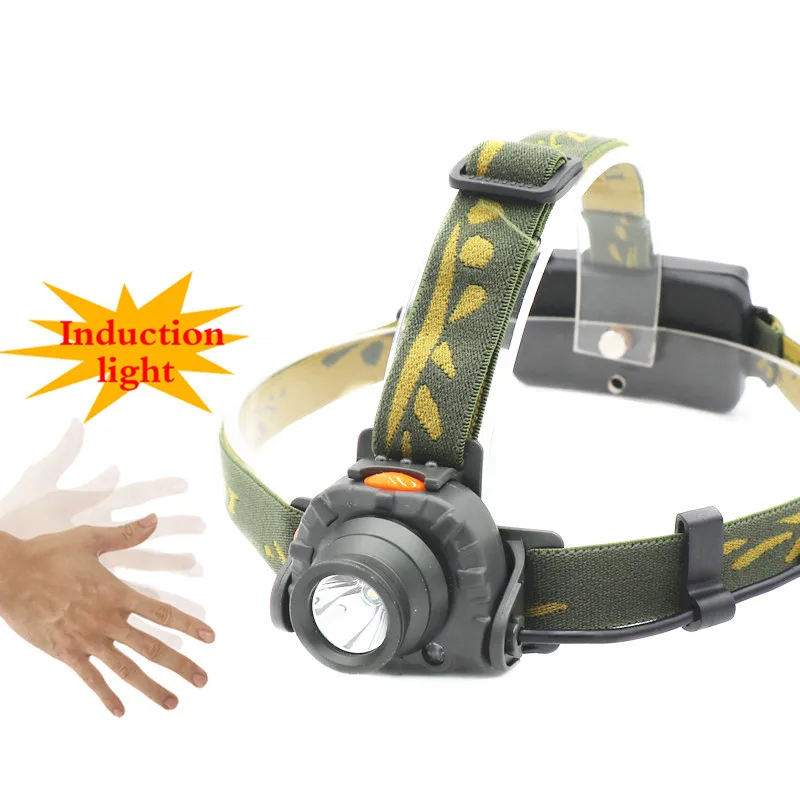 

8000LM IR Sensor LED Headlight 100M Distance AAA 18650 Battery Headlamp Lantern Camping Hunting Fishing White Light Head Torch