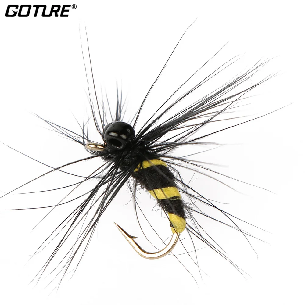 Goture 10pcsset Fly Fishing Lure 10# Fishing Hook Artificial Bait Fake Lure Good for Fishing Carp Trout Bass Fly Fishing Bait