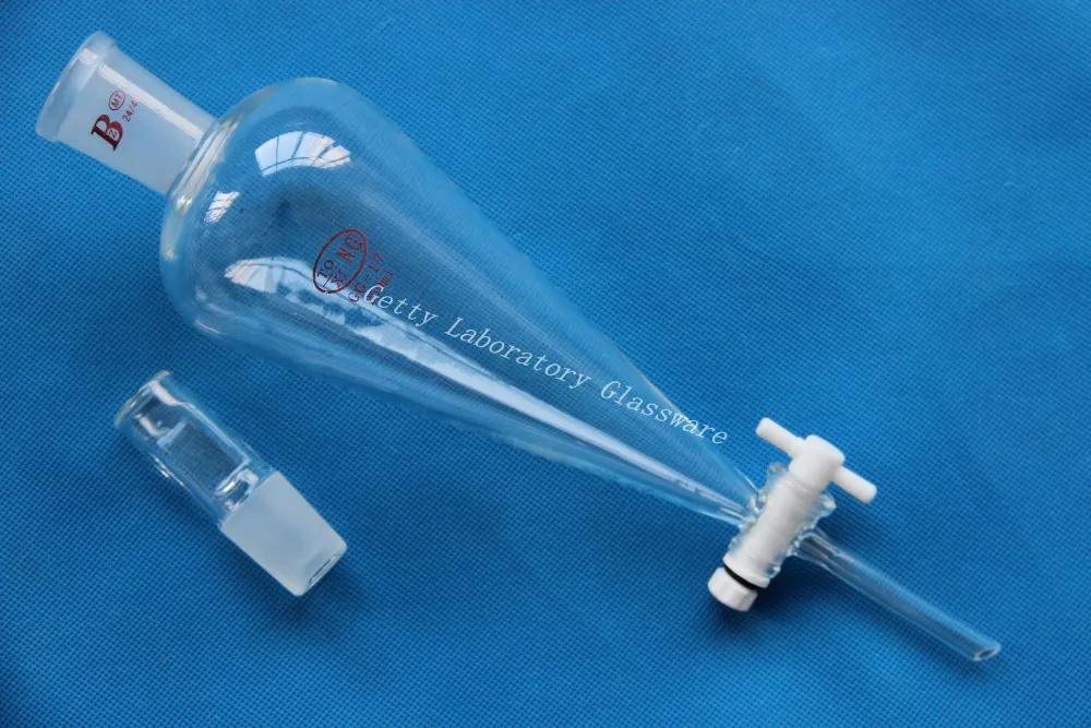 250 mL Pyriform Separatory funnel,24/40 joint, Dropping funnel with