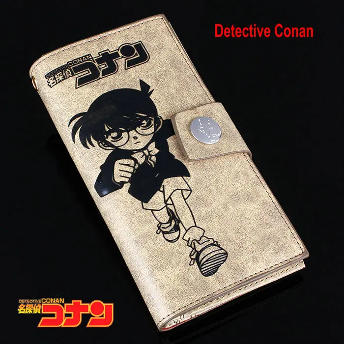 Fashion Anime wallet Detective Conan pu wallets girl wallet Cartoon PU