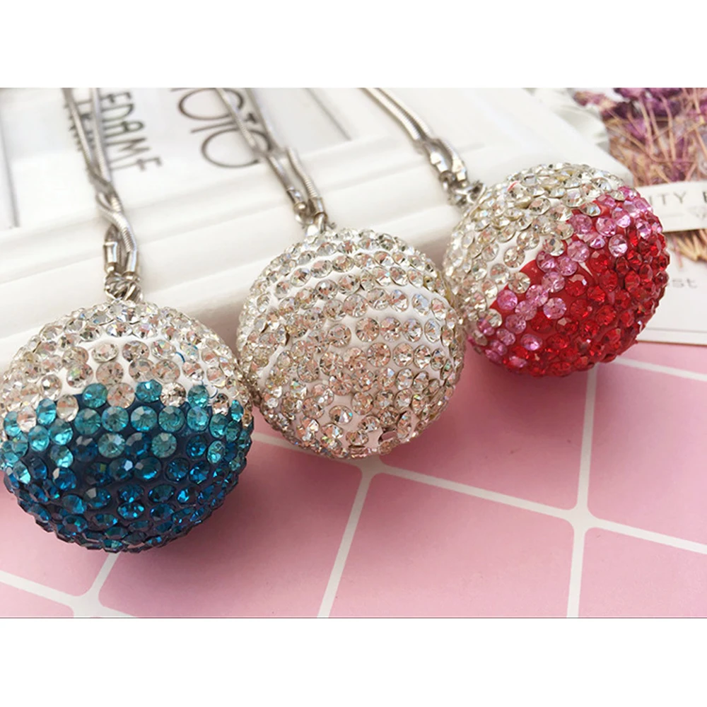 

Car Rear View Mirror Charm Crystal Bling Ball Hanging Ornament Rhinestone Interior Decor Car Hanging Pendant Jewelry