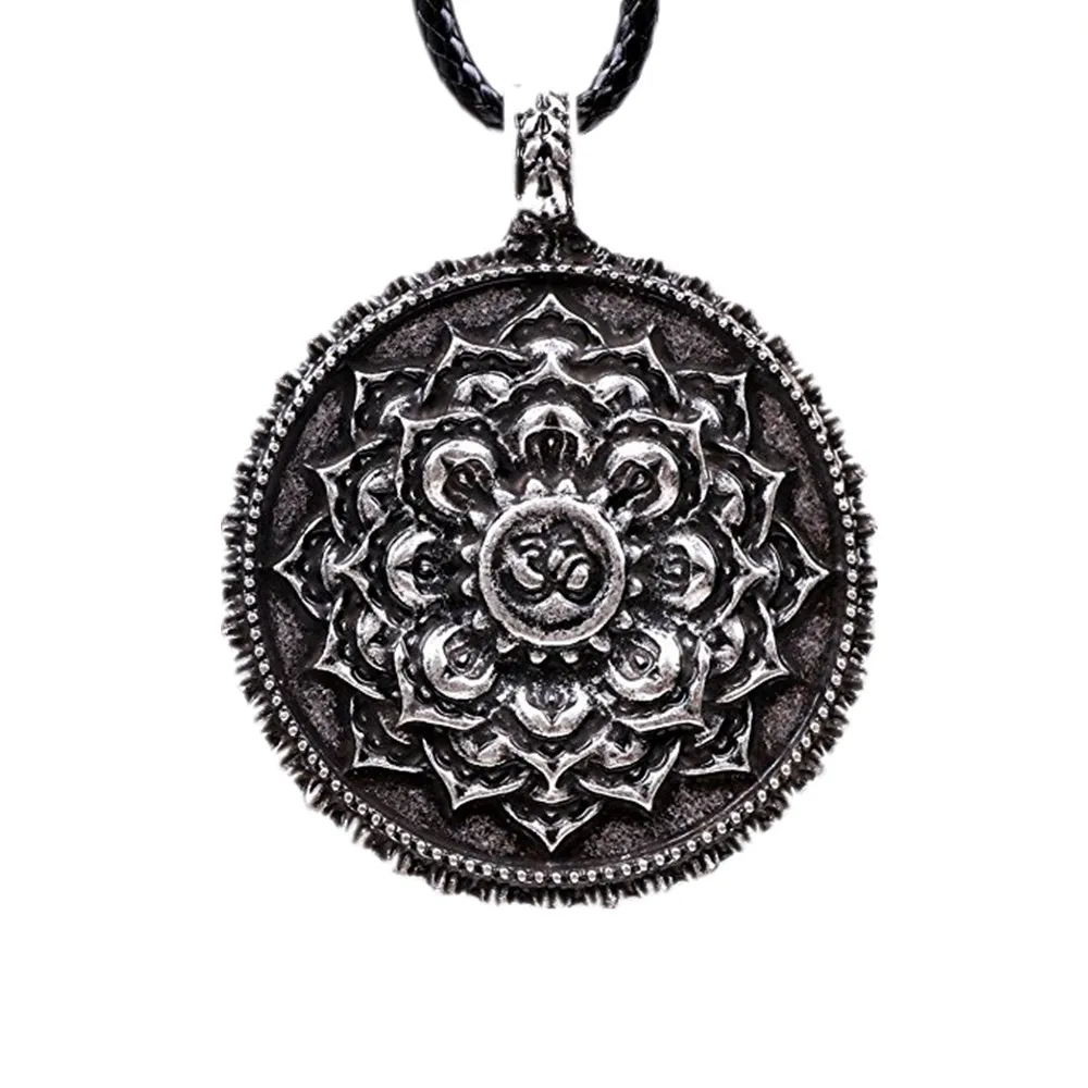 OM lotus mandala necklace amulet
