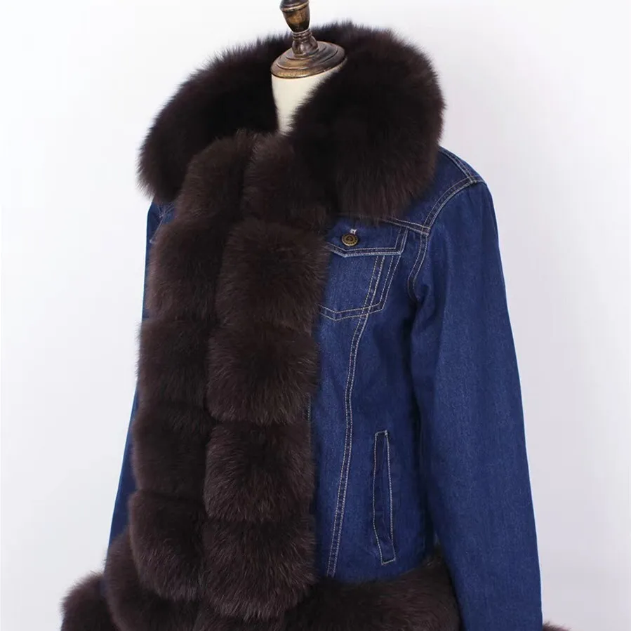 Real Fur Parka 2018 Winter Jacket Women Real Fur Coat Genuine Rabbit Fur Parkas Fashionable Natural Raccoon Fur Collar Parka