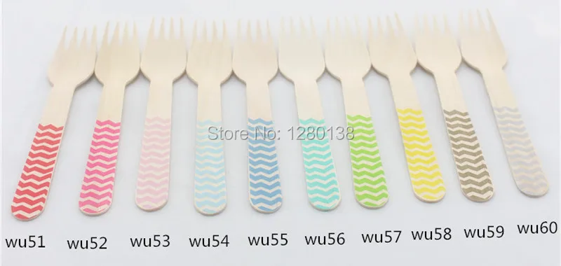 chevron wooden forks