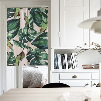 

Northern Europe style cloth plant leaves door window curtain Japan home decoration bedroom living study room kitchen household