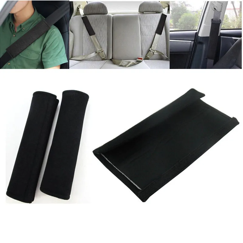 

1 Pair Black Car Seat Belt Pads Auto Harness Safety Shoulder Strap Back Pack Cushion Covers Car-styling Cotton Belts Pillow
