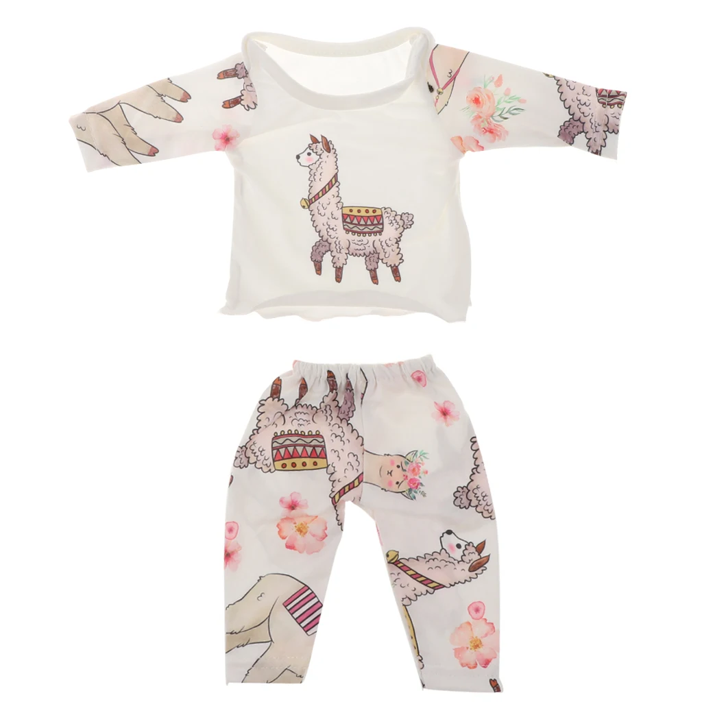 Adorable Cotton Nightgown Pajamas Clothes Suit for 18inch American Doll Doll for 16-18inch Baby Doll Reborn Doll