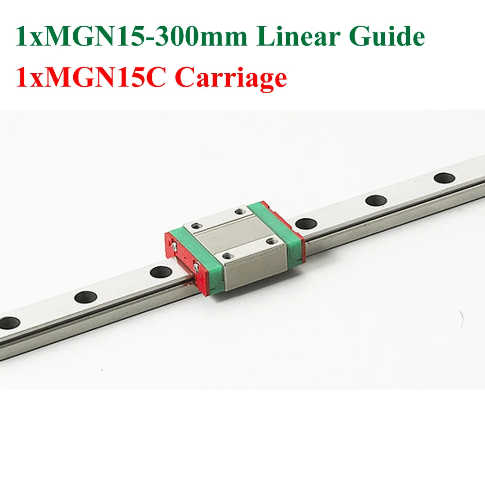 

MR15 Linear Guide MGN15 15mm Linear Rail Length 300mm Slide Steel + MGN15C Blocks CNC