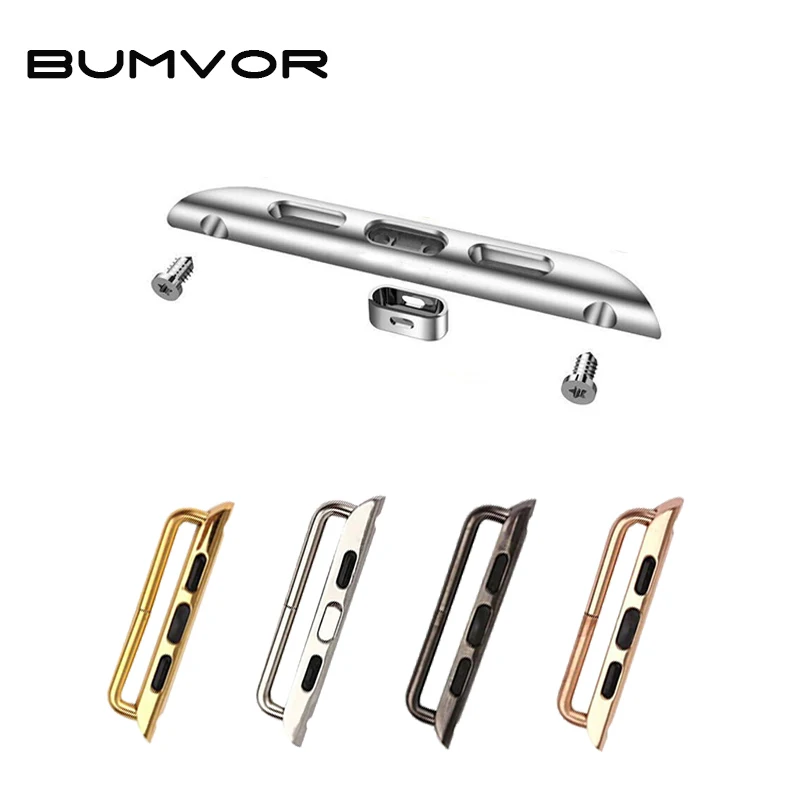 

BUMVOR 1 Pair Seamless Metal Connector Clasp Watch Band Buckle Connection Adapter for Apple Watch 40mm 44mm 38mm 42mm