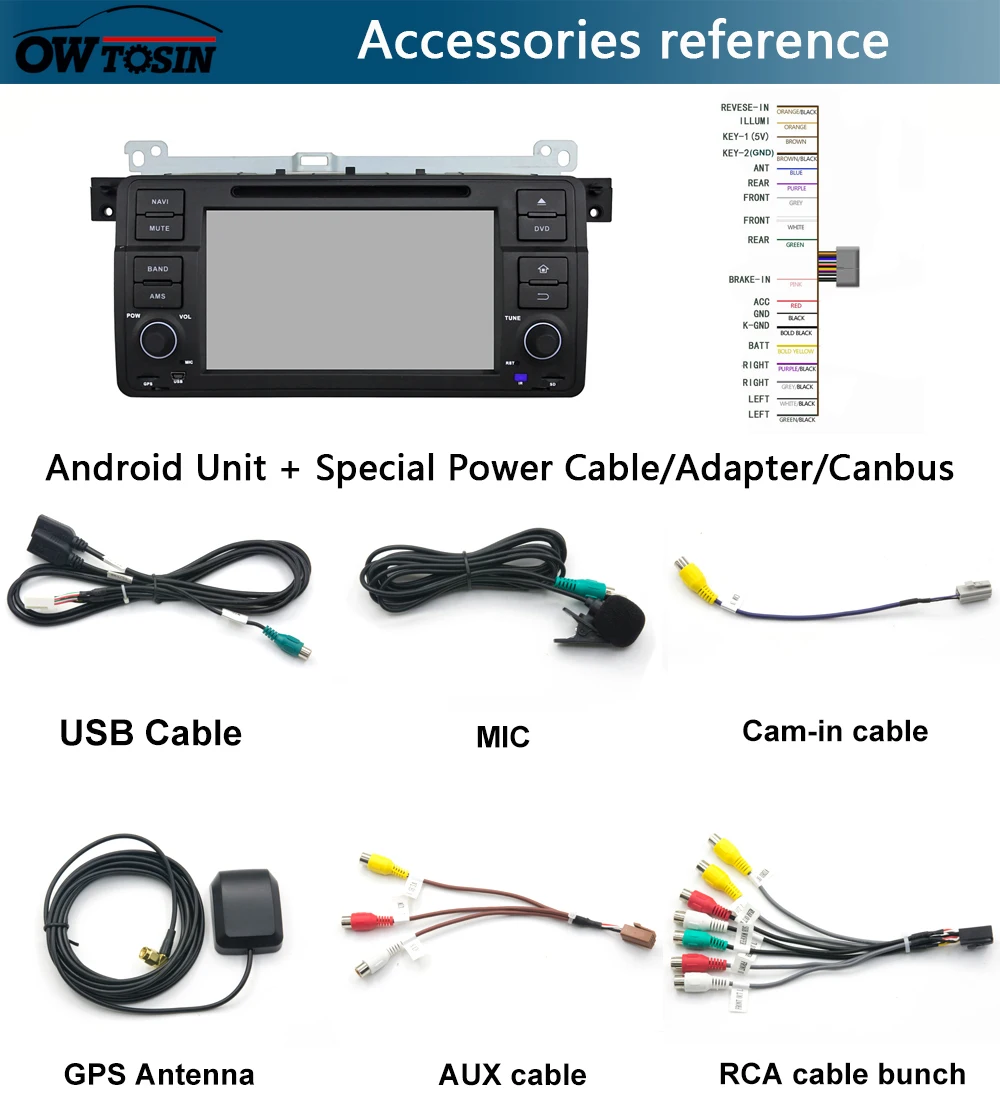 Top 7"IPS 8Core 4G+64G Android 9.0 Car DVD Player GPS Radio for BMW 3 Series E46 M3 318i 320i 325i 328i Rover 75 MG ZT DSP Parrot BT 20