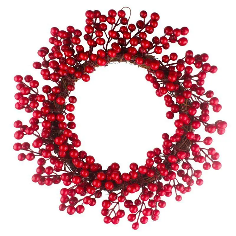 

2019 New Creative Christmas Wreath Artificial Berry Hanging Wreath Door Wreath For Home Yard Decor Christmas Hanging Ornament