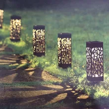 Dikale Новая легкая полая садовая лампа для газона на солнечной энергии заглушка сетчатая крышка газон уличный светильник путь пейзаж водонепроницаемый прожектор