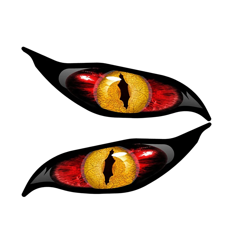 

3D Car stying Set Yellow Red Evil Eye Zombie Decal Sticker Each Eye Rc Plane Car Sticker Cool graphics Jdm