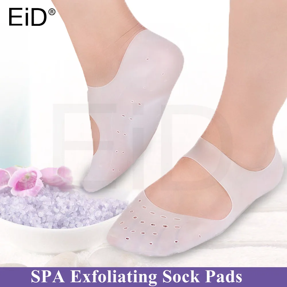 

EiD Soft Silicone Gel Moisturizing SPA Exfoliating Sock Pads for Woman Men Heel Dry Hard Cracked Skin moisturizer Inserts Pad