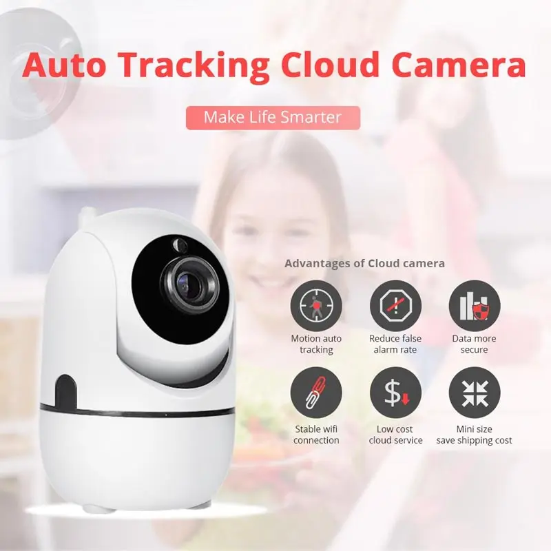 

Multifunctional Tracking Automatically Motion Detection HD Wifi 1080P Camera Wide-angle Night Vision Home Security Baby Monitor