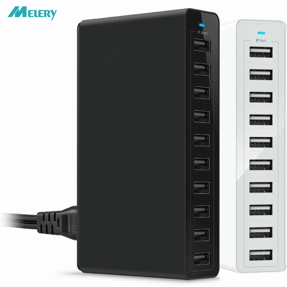 Multi USB Charger 10 Ports 50W Desktop Smart IQ Quicker Phone Chargers