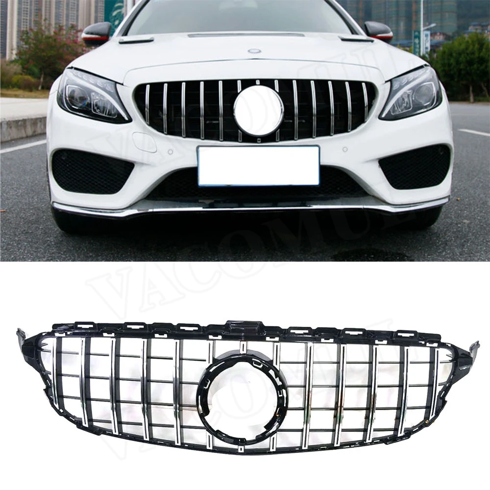 Сетчатая Решетка переднего бампера для Mercedes Benz W205 C200 C250 C300 C43 2015 2019 GTR Style не C63