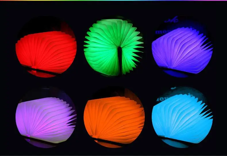 

Geoeon Portable LED Bluetooth Speaker Wooden Book Light decoration de maison USB Rechargeable Magnetic Foldable Night Light A536