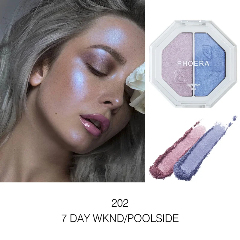 Двойной цвет highlighter пудра основа для макияжа кожи устойчивый цвет бронзатор тени для век Палетка пигментированная Косметика для макияжа лица