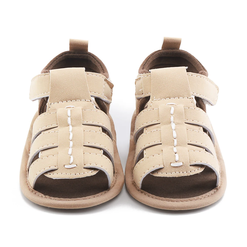 Новые летние обувь для мальчика Hook& Loop кожаные обувь, хлопковая ткань мягкая подошва Prewalkers Малыши Детские сандалии