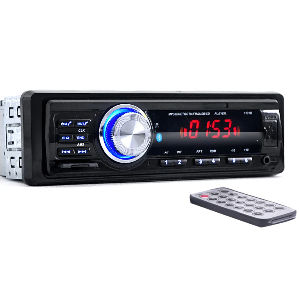 

1131B 12V Car Audio Stereo FM Bluetooth V2.0 USB SD Mp3 Player AUX Mic Hands-free with Remote Control