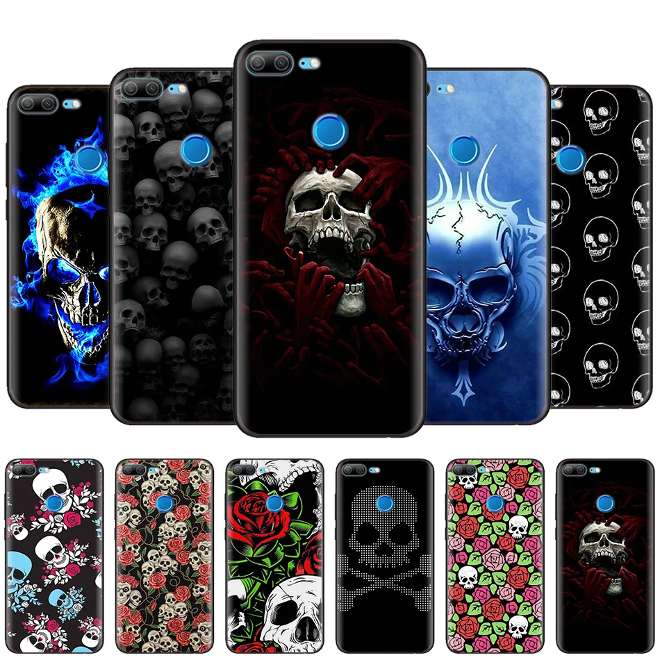 

Black Silicone Case Bag Cover for Huawei Honor 10i Y7 Y6 Y5 Y9 8X 8C 8S 9 10 Lite Pro 2018 2019 Enjoy 9E 9S Shell Horror Skull