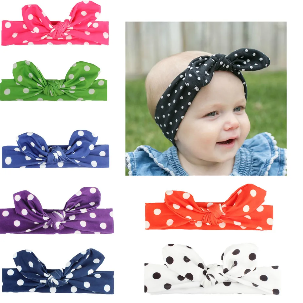 

Bunny Ear Bow Dot Baby Hair Accessories Headbands for Girls Newborn Photography Props Beauty Forever Hair High Quality Cute 2019