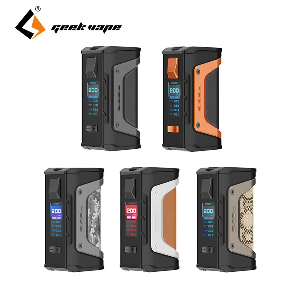 Новые оригинальные GeekVape Aegis Legend 200 Вт TC Box MOD с Цветной Экран дисплея и 200 Вт макс Выход без 18650 Батарея электронные сигареты