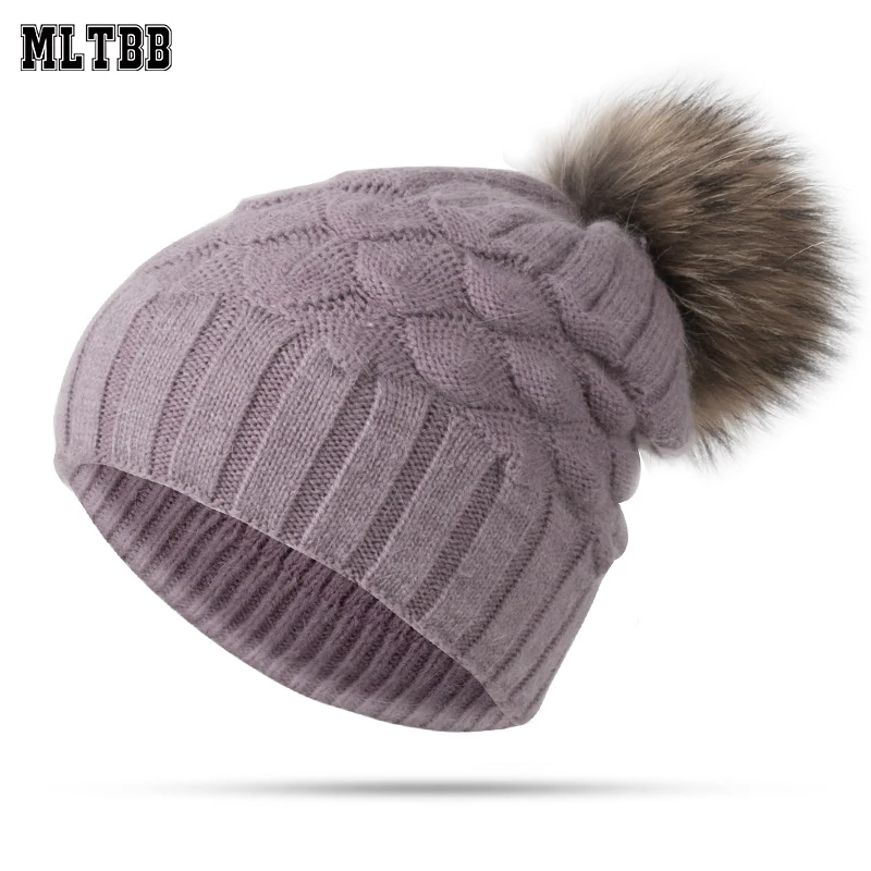 

MLTBB High Quality Winter Hat For Women Female Hat Cap Beanies Soft Warm Knitted Hat For Girls Skully Hats For Women Beanies
