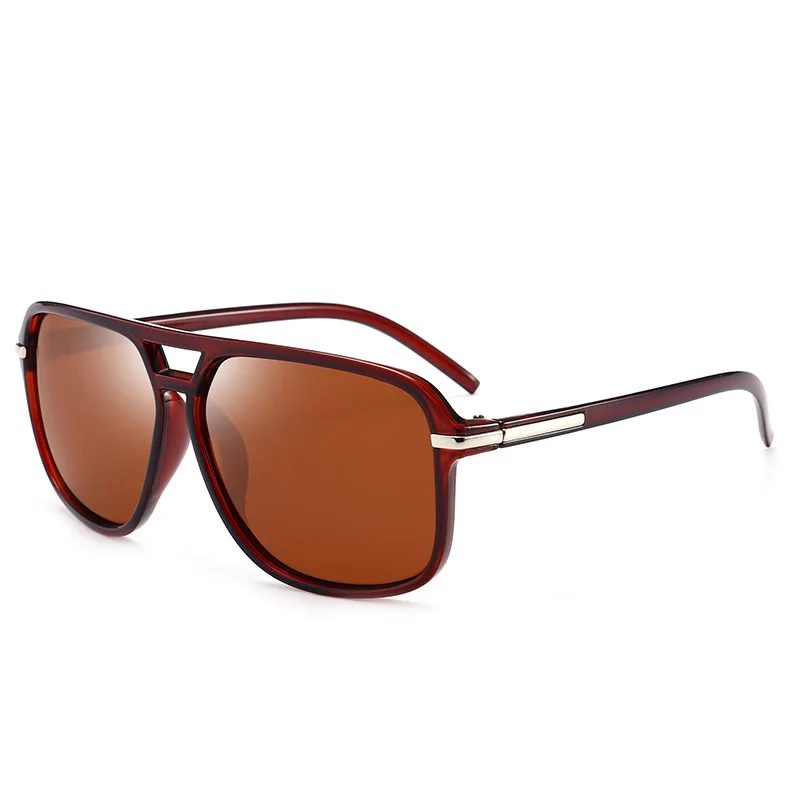 YOOSKE Классические поляризованные солнцезащитные очки для мужчин, зеркальные солнцезащитные очки для вождения, мужские брендовые дизайнерские ретро очки высокого качества - Цвет линз: Коричневый