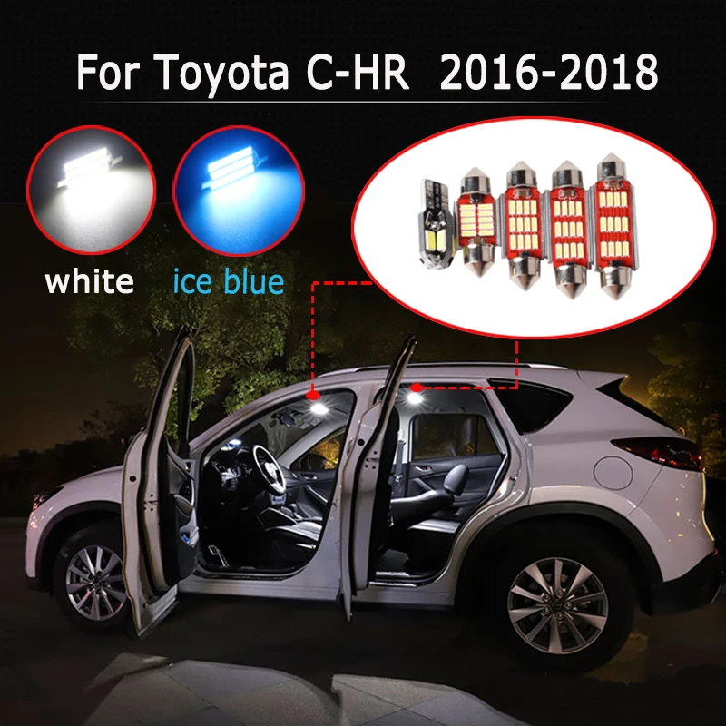 

8Pcs Canbus LED Lamp Car Bulbs Interior Package Kit For Toyota CHR C-HR 2016 2017 2018 Map Read Trunk Cargo Door Lights