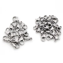 30 шт./лот, 12*6 мм, 10*5 мм, застежка-карабин из нержавеющей стали, крючки для ожерелья и браслета, цепочки, сделай сам, модные ювелирные изделия