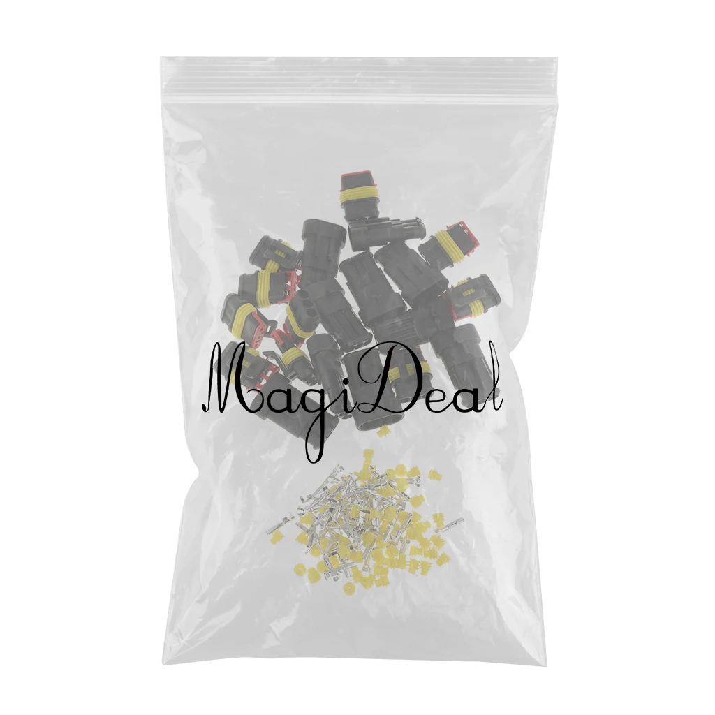 10x 3 Pin Sealed Waterproof Electrical Wire Connector Plus Car Set Car Accessories