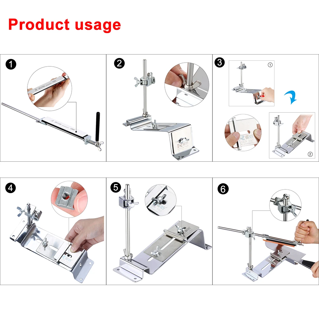 Новое обновление RUIXIN PRO, точилка для ножей из железной стали, профессиональная точилка для кухонных ножей, точилка с фиксированным углом, с камнем IIII