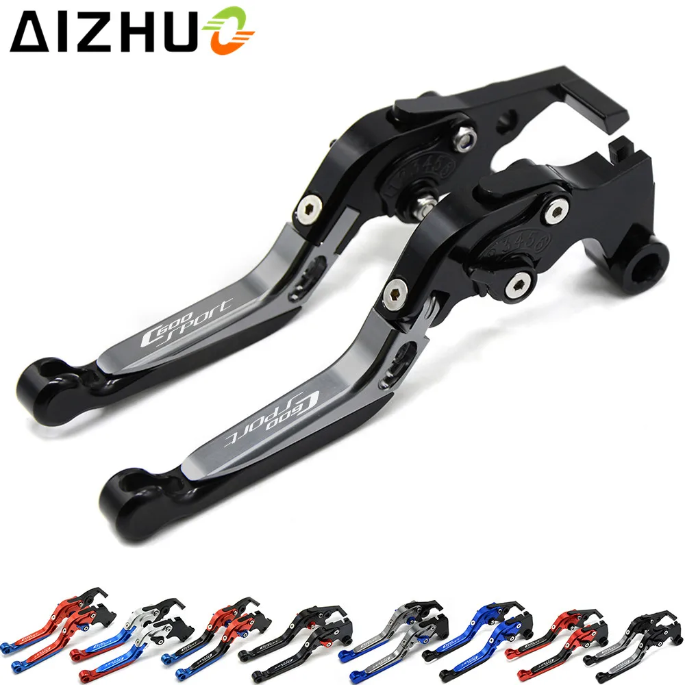 C600 Sport LOGO Motorcycle Clutch Brake Lever Extendable Adjustable Folddable For BMW C600 Sport 2011 2012 2013 2014 2015