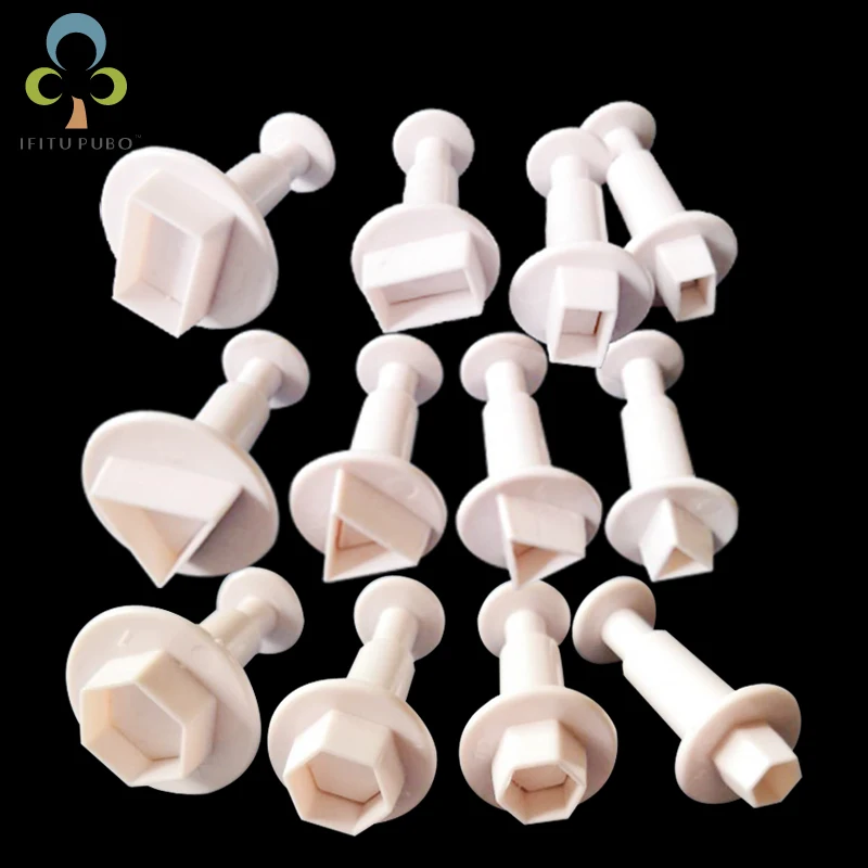 

4Pcs Geometry Cookie Cutter Plastic Rectangle Sugarcraft Decor Fondant Cutter Hexagon Cookie Mold Icing Sugar Baking Tools GYH