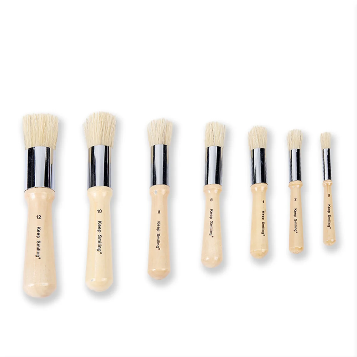 TOYMIS 6Pcs Wooden Stencil Brushes Card Making 3 Sizes Watercolor Painting Oil Painting Natural Bristle Stencil Brushes for Acrylic Painting DIY Art Crafts Project 