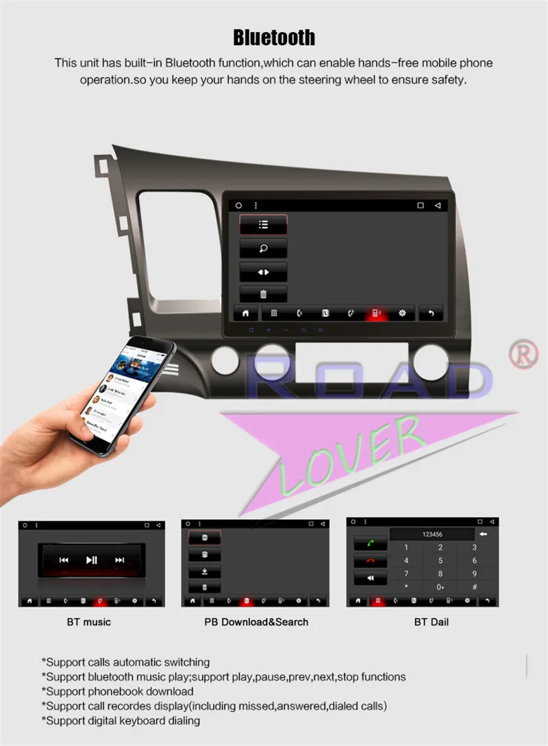 Cheap Roadlover Android 8.1 Car Multimedia Player Radio For Honda Civic 2006-2011 Stereo GPS Navigation Automagnitol Double Din NO DVD 20
