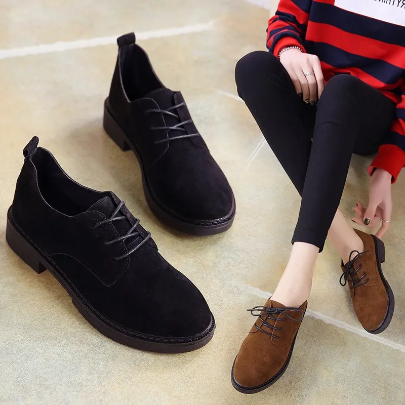 

2019 NEW Spring autumn Shoes Women Casual lace-up Black Shoes Women Flats Comfortable Slip on Women Shoes Plus size 35-40