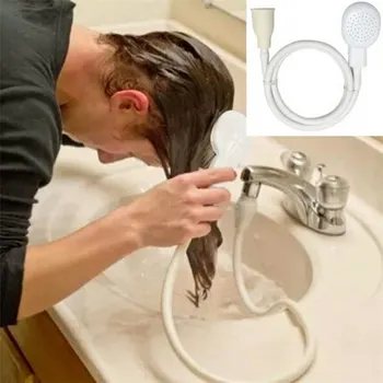 

Single Wide Tap Bath Sink Shower Head Spray Hose Push On Mixer Hairdresser Pet Dropshipping #1101