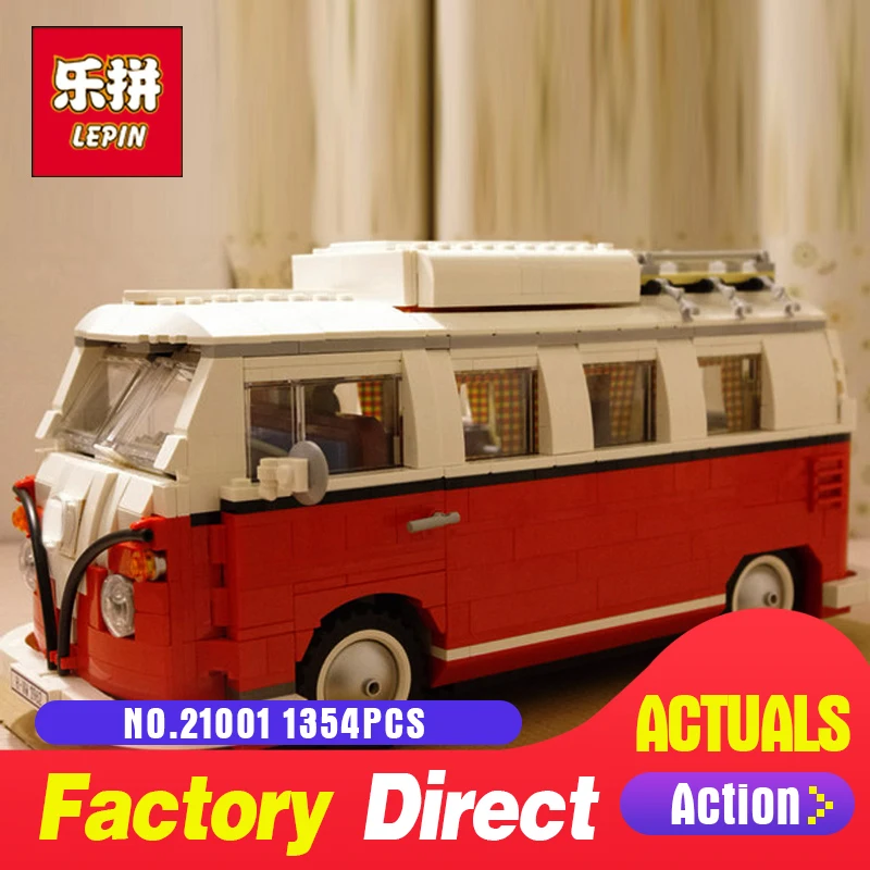 

1354Pcs Lepin 21001 Volkswagen T1 Camper Van Model Building Kits Bricks DIY Blocks Toys Compatible 10220 for Children Gift