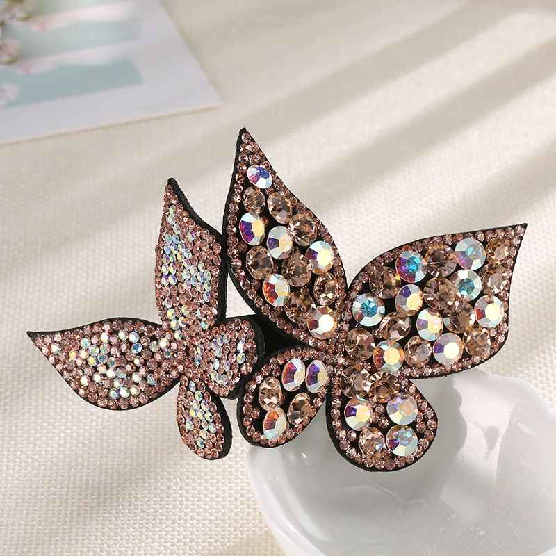 

2018 Korean Simple Crystal Butterfly Hair Clip for Girl Cute Rhinestone Hair Pins Women Fashion Full Diamond Hair Accessories