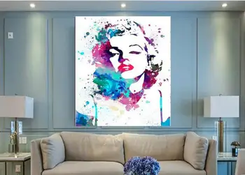 

Handpainted Abstract Star Figure Oil Paintings On Canvas Hang Picture Charming Monroe for Wall Decor Free Shipping Wall Art