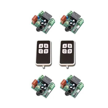 

Lovely Mini 220V 1CH 10A 4Receivers(Mini size)+2Transmitter(Waterproof) RF Wireless Remote Control Power Switch System For Home