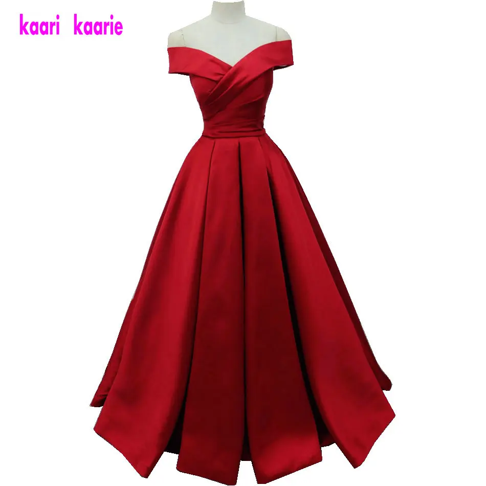 

Simple Style Red Evening Party Dresses 2019 Sexy Sweetheart Ruched Satin Lace-Up Lady Evening Gowns Long Formal Dress Real Image