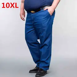 Плюс 10XL 8XL 6XL 52 50 Новые 2018 весенние джинсы мужские винтажные джинсовые брюки повседневные брюки Slim Fit брендовая одежда мужские джинсовые