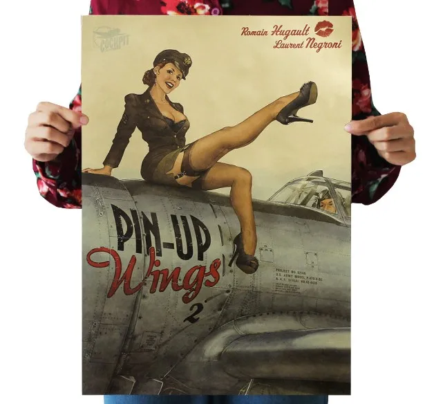 

World War II USA Beautiful Girl Vintage Kraft Paper Classic Movie Poster Map School Wall Office Decoration Art Retro Prints