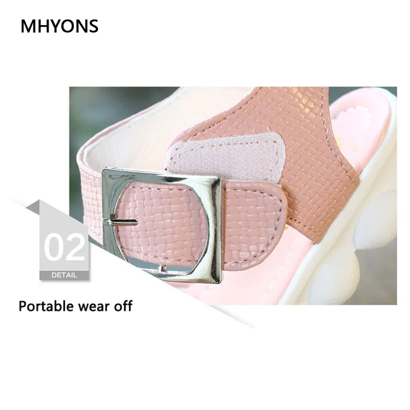 Новинка 2019 сандалии MHYONS для девочек пляжная обувь на плоской подошве Корейская