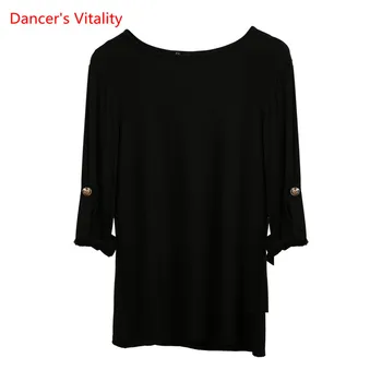 

Male Latin Dancing Tops Round neck long sleeves Design Performance Clothes Gentleman Stage Wear Man Latin Dacing Showing Tops
